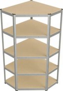 SONGMICS fém sarokpolc, 5 szintes, 875 kg teherbírás, 180 x 90 x 90 cm
