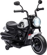 HOMCOM Gyerek Motorkerékpár Elektromos Motor 2 Leszedhető Segédkerékkel, 3 km/h, 1,5-3 Éves Korlátozott Fehér Gyerekeknek 76 x 42 x 57 cm | Aosom