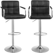 Bárszék szett karfával ARM 2db - fekete műbőr