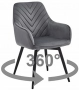 NANA360 VELVET sötétszürke forgó étkezőszék
