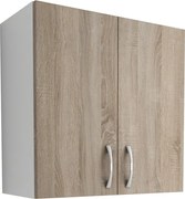 Benita 2 ajtós Felső konyhaszekrény Sonoma Tölgy-Fehér 60x30x60 cm