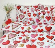 Ágyneműhuzat Prémium 160x200 szív valentin nap romantikus 22315-1