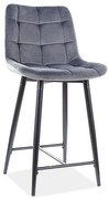Chic H2 alacsony bársony bárszék szürke