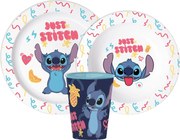 Disney Lilo és Stitch, A csillagkutya Just étkészlet, micro műanyag szett, pohárral 260 ml