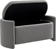 HOMCOM Pad, Tárolós Ágy Pad, Kárpitozott Pad Fedéllel, Teddy Velúr Hatás, Tárolódoboz, Pad a Nappaliba és Hálószobába, Szürke, 105 x 44 x 45,5 cm | Ao