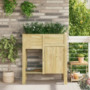 Kerti Magaságyás Tárolóval 85x46x96 cm Kezelt Fa Háncssal