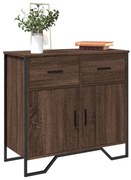 barna tölgy színű szerelt fa tálalószekrény 79,5x35,5x74,5 cm