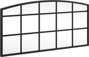 vidaXL fekete ívelt vas fali tükör 60 x 30 cm