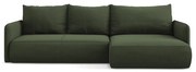 Zöld kinyitható-tárolóhelyes sarokkanapé (jobb oldali) Nanea – Makamii