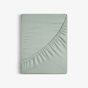 Goldea körgumis pamut lepedő - zsálya színű 180 x 200 cm