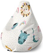 Pear babzsák víziló, zebra és nap, színes