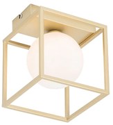 Design mennyezeti lámpa arany fehér üveggel - Aniek