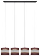 Csillár zsinóron HELEN 4xE27/15W/230V barna/fekete/arany