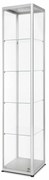Zárható üveg vitrin 40 x 40 x 200 cm, ezüst