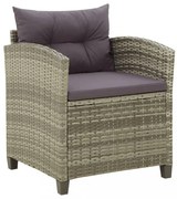 szürke polyrattan kerti szék párnákkal