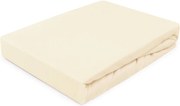 Krémszínű Jersey gumis lepedő 160x200 cm Lengyel Gyártó