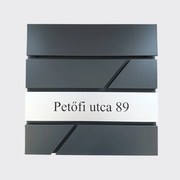 Fém postaláda, gravírozott felirattal, antracit "10"