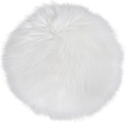 Báránybőr, műbőr, ülőpárna Ø35 cm, Fehér Színű