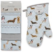 Konyharuha és edényfogó szett 4 db-os Curious Dogs – Cooksmart ®