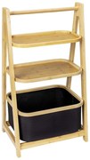 Fekete-natúr színű bambusz fürdőszobai polcos állvány 44x80 cm Ecori – Wenko
