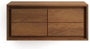Sötétbarna teakfa fali mosdó alatti szekrény 90x40 cm Kenta – Kave Home