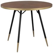 Kerek étkezőasztal diófa dekoros asztallappal ø 91 cm Denise – White Label