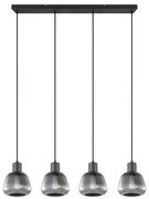 Fekete függőlámpa üveg búrával ø 15 cm Tarifa – Trio