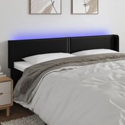 fekete műbőr LED-es fejtámla 183 x 16 x 78/88 cm