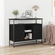 Fekete tölgy oldalszekrény 100x35x80 cm Műszaki fa és Acél