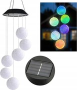 Festive Lights Solar Led Szélcsengő Kertbe Teraszra, 6 golyóval