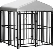 PawHut Közepes és Kicsi Kutyák Számára Kialakított Kenel, Tetővel Ellátott Kutyaház 122x122x138cm | Aosom