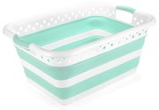 Collapsible Laundry Basket fehér-türkiz összecsukható szennyeskosár - Addis