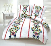 Folklór piros pamut ágyneműhuzat TiaHome - 1x Párna 90x70cm, 1x Paplan 140x220cm