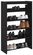 fekete szerelt fa cipőtároló szekrény 60x25x100 cm