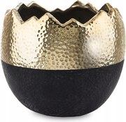 Virágtartó kaspó arany-fekete. Lakásdekoráció.