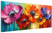 Kép - Öt színes virág (120x50 cm)