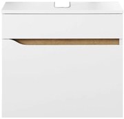 Fehér alacsony fali szekrény mosdókagyló nélkül 60x53 cm Set 857 – Pelipal