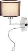 Beltéri fali lámpa e27 60w króm/barna anastasia