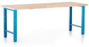 Állítható magasságú műhelyasztal Basic, 220 x 80 cm, kék - ral 5012