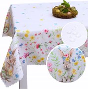 Abrosz Húsvéti Asztalra 110x155 Fehér Dekoratív Foltálló Nyúl 25