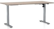 Állítható magasságú asztal OfficeTech A, 160 x 80 cm, szürke alap, tölgy