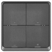 Kapcsoló 4-gombos GoSmart 1xCR2430 Tuya fekete