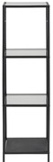 Fekete üveg polcos állvány 35x120 cm Seaford – Actona