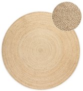 Elefántcsont színű kétoldalas juta kerek szőnyeg ø 140 cm Braided – Hanse Home