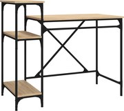 vidaXL sonoma tölgy szerelt fa íróasztal polcokkal 105x50x90 cm