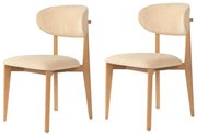 Lionte Beige and Light Oak étkezőszék szett, 2 db