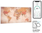 Klarstein Wonderwall Air Art Smart, infravörös hősugárzó, 120 x 60 cm, 700 W, alkalmazás, világtérkép