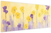 Kép - Lila és sárga virágok (120x50 cm)
