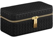 3 nyílásos óra utazótok, óradoboz 3 órához, tinta fekete felület, palaszürke bélés