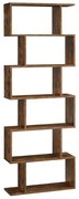 Vasagle PRESTON könyvespolc, 70x24x190,5cm, barna színben
